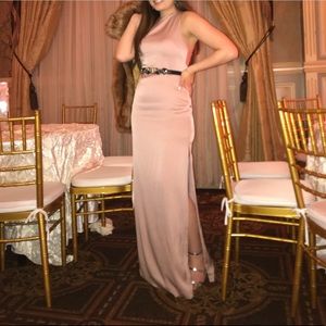 Blush pink BCBG satin dress